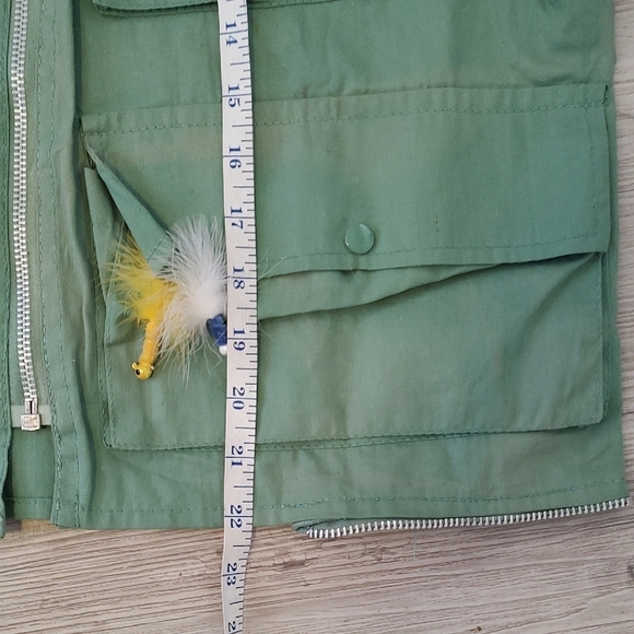 Walker Men's Classic Vintage Green Fly Fishing Vest with Pockets Small - Picture 6 of 7